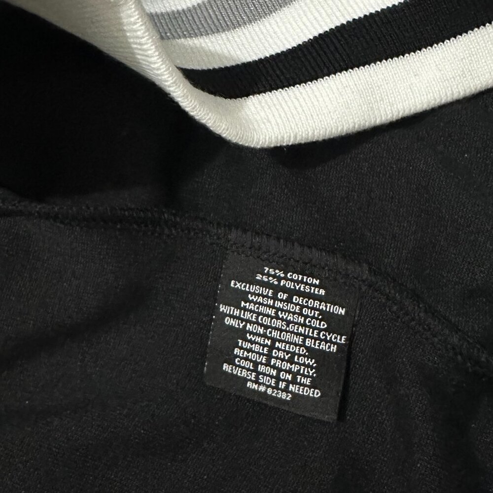 Fila Velour Hoodie 1/4 Zip Pullover Sweatshirt Black - Picture 6 of 6
